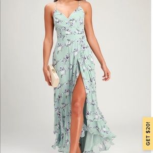 Lulus In Love Forever Floral Lace-Up High-Low Maxi